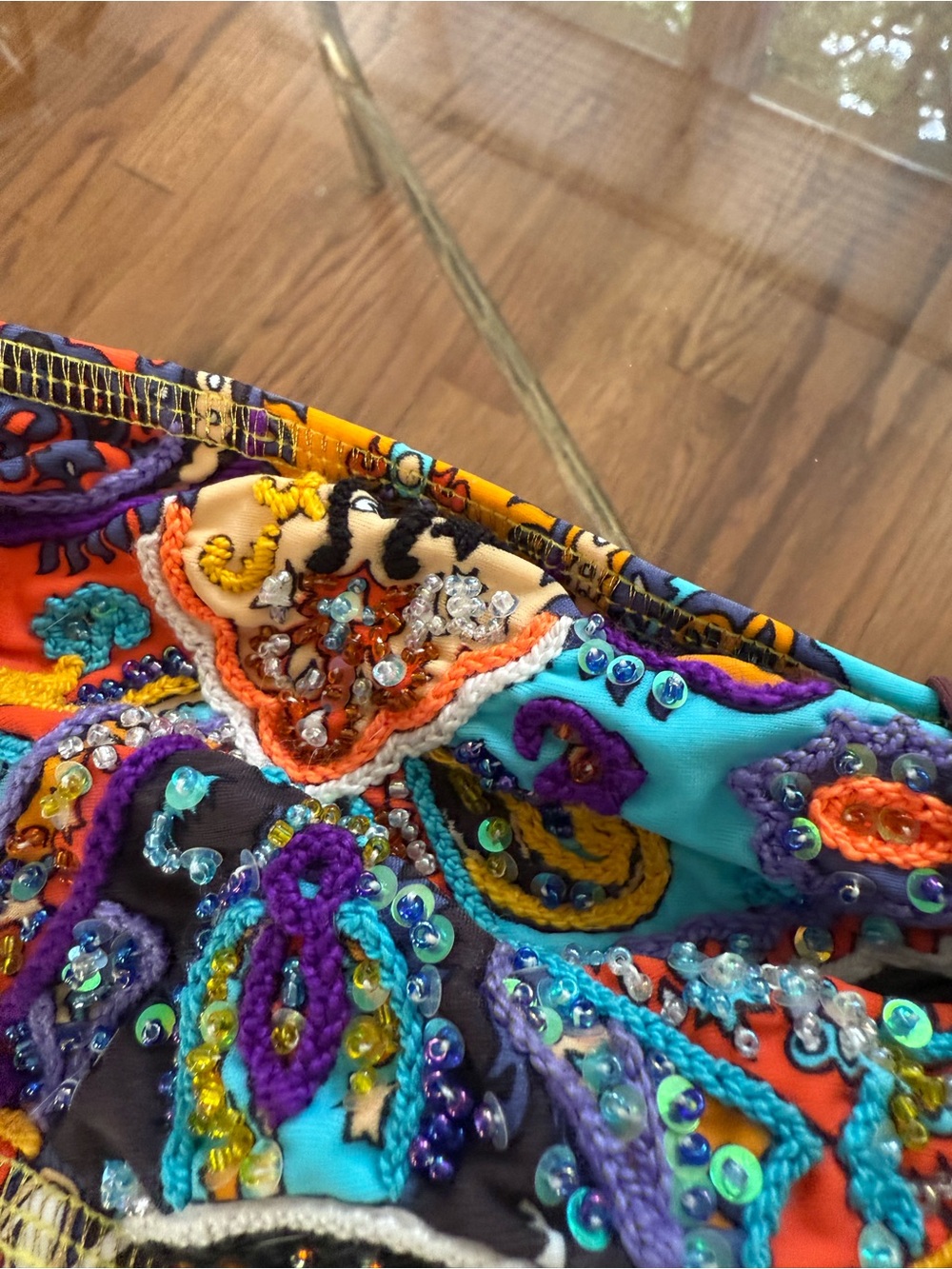 Agua Bendita Rare Carousel Edition Hand Embroidered Crochet Beadwork Bikini Sz S - Picture 14 of 16